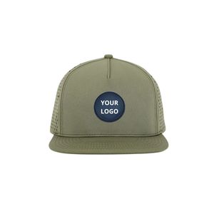 Gorra de Golf Ligera y Transpirable con Orificios Cortados con Láser, Logotipo de Goma Personalizado, Visera Plana, Impermeable, con Cierre a Presión para Comodidad Durante Todo el Día - Product Image 3