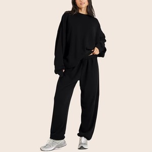 Ensemble survêtement long oversize pour femme, coupe ample, deux pièces, sweat-shirt et pantalon de jogging, polaire doux, confortable, écologique, respirant - Product Image 1