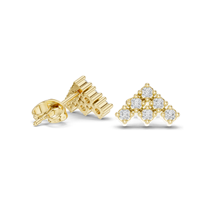 Boucles d'oreilles en grappe de diamants, diamants de laboratoire, clarté VVS-VS EF, 0,24 ct, disponibles en or 18 carats, 14 carats, 10 carats et argent 925, rose - Product Image 4