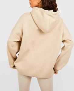 Sweat à capuche long oversize pour femme en velours 100% coton, tissu épais et chaud, coupe décontractée, confortable et décontracté - Product Image 4