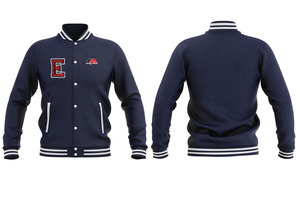 Chaqueta universitaria de invierno Fabricante Suave Algodón Poliéster Fleece Flat Knitted Poliéster Ropa deportiva Cierre de cremallera Bordado - Product Image 3