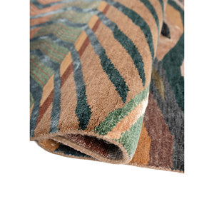 Manchaha Abstract Pattern Hand Knotted <b>Wool</b> & Bamboo Silk Rug <b>Red</b> & Orange-For Home Use Les-2814 - Product Image 2