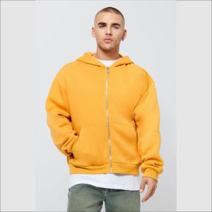 Sweat-shirts à capuche vintage de qualité supérieure avec fermeture éclair, broderie personnalisée, impression sérigraphique, strass, 100% coton, durables, pour hommes - Product Image 3