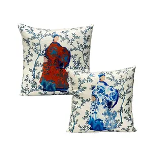 Funda de almohada de látex de estilo asiático bordado fino para decoración del hogar sofá diseño artístico tamaño personalizado fabricante de Vietnam