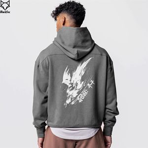 Sudadera con Capucha Extra Grande para Hombre, Diseño Minimalista en Negro Sólido, Logotipo Bordado en la Parte Delantera, Bolsillo, Corte Regular, Ropa de Otoño - Product Image 3