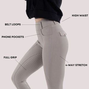 Patrón de silicona personalizado Mujeres Equitación ecuestre Patrón de silicona personalizado Mujeres Pantalones ecuestres Montar a caballo Leggings - Product Image 4