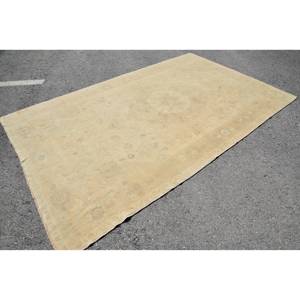 พรมขนสัตว์สีเบจโบราณแบบดั้งเดิมเป็นมิตรกับสิ่งแวดล้อมขนาดกลาง5.8X9.5ฟุตพื้นที่ขนาดใหญ่แบบเย็บปะติดปะต่อกันออกแบบสำหรับห้องรับประทานอาหารลาเท็กซ์ - Product Image 3