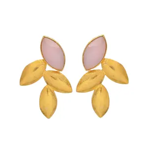 Almonds design earring upper pink stone earring design latest design for women and girls