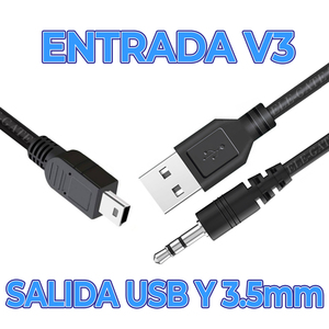 Cable Mini USB (V3) a USB y Jack de 3.5mm, Par Trenzado, 1.5m de Largo, con Cubierta de PVC y Blindaje Trenzado para Uso con Teléfonos Móviles - Product Image 5