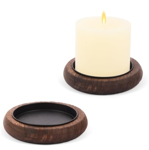 Pozo de vidrio RUsticFinish soportado por linternas de vela de cuerpo de metal para Navidad con tamaños de 12 pulgadas - Product Image 4