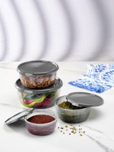 1.75L 1.1L 700ml 300ml BPA-Free Round Airtight Plastic Storage Container <b>Set</b> for Food Organization Microwave Safe Durable - Product Image 6