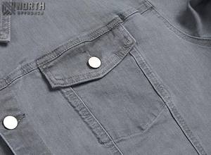 Veste en jean décontractée à coupe régulière pour homme, de haute qualité, manches longues, style vintage, logo frontal personnalisable - Product Image 6