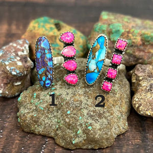 Handmade Sterling Silver Multistone Adjustable Ring Bohemian Style <b>Jewelry</b> Unique Artisan Gift For Women - Product Image 1