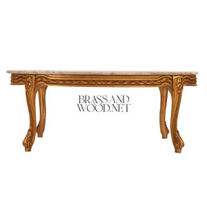 Table basse ovale de luxe avec plateau en marbre haut de gamme et pieds cabriole dorés sculptés à la main pour salons classiques élégants - Product Image 2