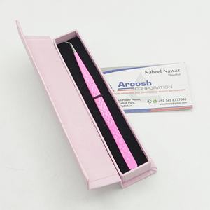 แหนบต่อขนตาแบบด้ามจับเพชรทำจากสแตนเลส45องศาสำหรับคิ้วสีชมพูขายส่ง - Product Image 1