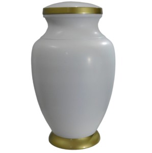 Urnes de crémation en aluminium pour adultes avec bande de gravure en étain et marbre de couleur orange clair fini pour les cendres. - Product Image 5