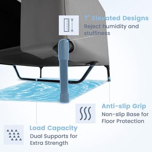 Comprar casa para razas grandes, refugio para perros grande duradero con toldo de PVC resistente a la intemperie, cama para perros elevada transpirable 2x1 XL para la venta - Product Image 5