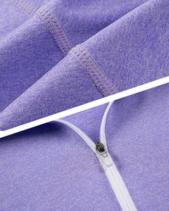 เสื้อกีฬาแขนยาวซิปรูดแนวคลาสสิกสำหรับผู้หญิงเสื้อฟิตเนสเข้ารูปมีกระเป๋า - Product Image 3