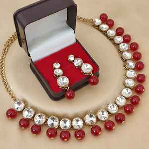 Hermoso collar Kundan de calidad superior con pendientes, collar elegante tradicional indio para mujer, conjunto de último Escote de tendencia - Product Image 4