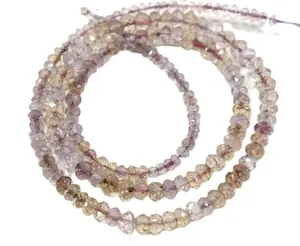 Бусины Из Натурального аметрина, граненые круглые бусины 16 дюймов длинной нити для изготовления ювелирных изделий ручной работы, ожерелья