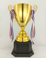 Trophée de coupe en métal or/argent/cuivre personnalisé Conceptions ouvertes avec texte personnalisé sur les trophées de sport de base