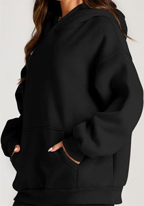 Sweat à capuche pour femmes, tendance, décontracté, en coton tissé, personnalisable, vente en gros - Product Image 5