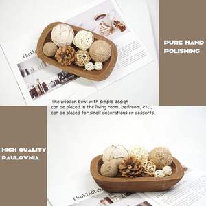 ชามตกแต่งทำจากไม้วินเทจสลักด้วยมือบ้านไร่ในชนบทร้านอาหารของตกแต่งคาเฟ่ขนมปังผลไม้ - Product Image 5