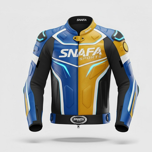 Veste de moto en cuir avec logo personnalisé pour hommes, prix d'usine, veste de moto pour hommes à prix raisonnable - Product Image 1