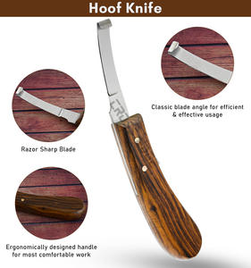 Couteau à sabot de maréchal-ferrant à lame étroite de qualité supérieure Couteau de coupe et de façonnage en acier au carbone Sharpe pour chevaux, chèvres, bovins et animaux de la ferme - Product Image 3