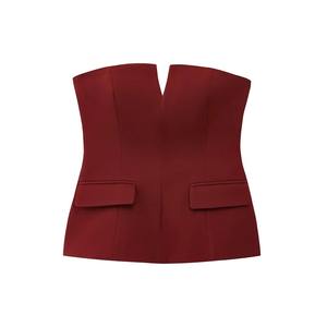 Chaleco de color puro sin mangas suelto elegante con cuello en V para mujer - Product Image 5