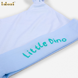 Conjunto de Ropa para Bebé Recién Nacido, Bordado a Mano con Diseño de Dinosaurio, Personalizable OEM/ODM, Mameluco con Botones a Presión, 100% Algodón Orgánico - DR4590 - Product Image 5