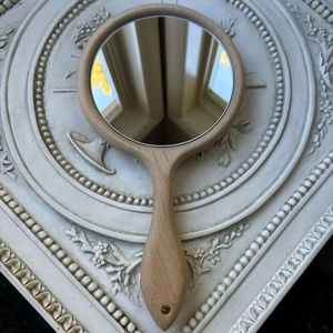 Espejo de mano hecho a mano de madera de acacia con mango espejo de tocador y aseo de madera natural para cuidado personal, uso decorativo - Product Image 6