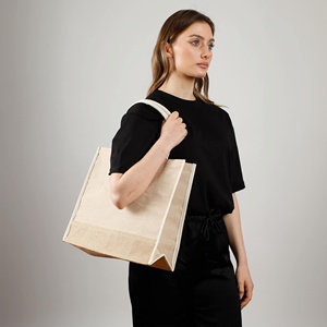 Juco Market Tote Eco-Friendly 12oz Jute Canvas Beach <b>Bag</b> with <b>Long</b> Rope Handle Reusable Customizable Pattern for Daily Use Gifts - Product Image 2