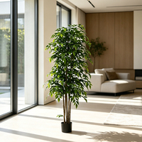Arbres artificiels en ficus de 4 à 6 pieds, feuilles réalistes, tronc naturel, pot en plastique robuste réglable, toutes saisons
