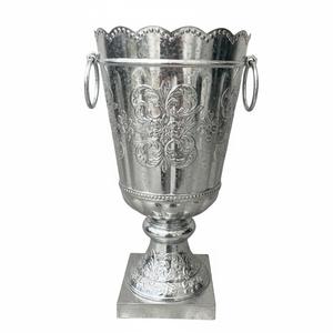 Urne de jardin en métal argenté de luxe en gros, style moderne, décoration de la maison et de jardin, urnes de jardin à prix abordable - Product Image 4