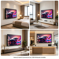 TV Android Smart HD FHD UHD 32-85 Inci 60Hz LED LCD dengan 2 Port USB Logo Kustom Kabinet Hitam untuk Penggunaan Hotel, Rumah & Bisnis