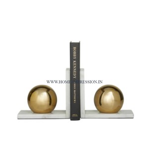 Custom Logo Desk Organizer Bookends Home Office Table Top Decorative Metal <b>Book</b> Storage Holder Fancy Design Impressive Home - Product Image 4