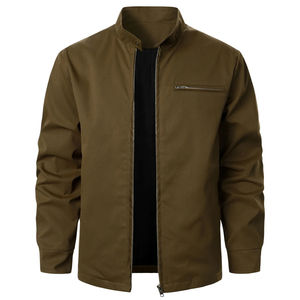 Chaqueta informal a prueba de viento para hombre, abrigo de Color sólido con cremallera, ajuste Regular para regalo diario de deportes al aire libre - Product Image 5