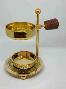 Quemador de Incienso de Latón de Alta Calidad, Fragancia/Resina, Metal Niquelado, Quemador de Aroma de 10 Días con Bandeja Ajustable, Aroma para Habitaciones BTC - Product Image 4