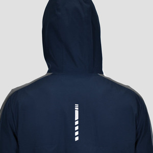 Veste coupe-vent à capuche bicolore pour hommes en gros, logo personnalisé, légère et coupe-vent pour la course à pied et les activités de plein air - Product Image 6