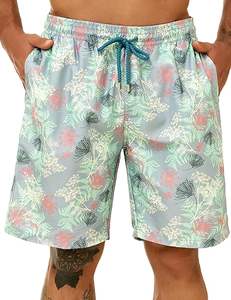 กางเกงว่ายน้ำขาสั้นสำหรับผู้ชายกางเกงว่ายน้ำขาสั้นผ้าโพลีเอสเตอร์แห้งเร็วเป็นมิตรกับสิ่งแวดล้อมพิมพ์ลายแบบเชือกรัด9 "100% ผ้าโพลีเอสเตอร์ - Product Image 4