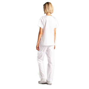 Conjunto de bata de laboratorio de hospital unisex al por mayor, bata médica de enfermera, mezcla de algodón, lona de secado rápido, transpirable y ligera - Product Image 3