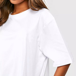 OEM Personnalisé Femmes Crop Top T Shirt 100% Coton Léger Blanc Sexy Femmes Fitness Crop Top TeesSummer Heavyweight Peigné Ensemble - Product Image 5