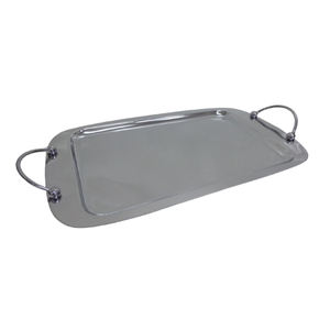 Plateau Rectangle en laiton et fer avec poignée Chrome lourd utilisé pour les plateaux de service plat décoratif pour restaurants hôtels bars cuisine - Product Image 1
