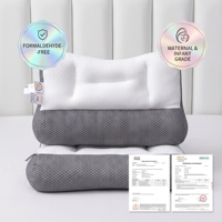 Oreiller ergonomique orthopédique pour le soutien du cou, positions de sommeil, soulagement des douleurs au cou et aux épaules, 100% fibre de bambou, oreiller de lit fonctionnel