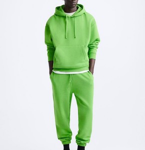 Chándal de gran tamaño de algodón de invierno para hombres, Sudadera con capucha desgastada estampada, conjuntos de chándales de lavado - Product Image 6