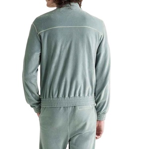 Customizable Blank Winter Fleece Sweats Minimalist Solid Design Activewear Essential Unisex Velvet <b>Track</b> <b>Suit</b> - Product Image 2