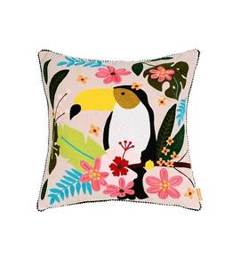 Funda de cojín de algodón bordado de Tucán Tropical, funda de almohada decorativa de mano blanca para el hogar, Hotel, Instagram, sofá Popular - Product Image 4