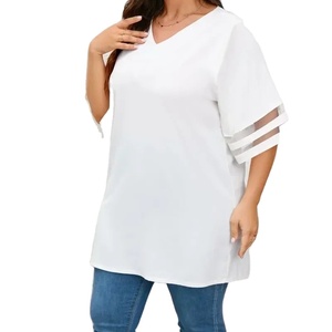 Camiseta informal de manga corta con cuello redondo de algodón de ajuste relajado para mujer, camiseta simple de color sólido a la moda de verano suave transpirable - Product Image 1