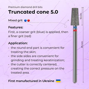 Broca de Diamante de Alto Rendimiento para Uñas, Forma de Cono Truncado, 5.0 mm, Grano Azul+Rojo, Suministros Profesionales para Pedicura 2026 - Product Image 3